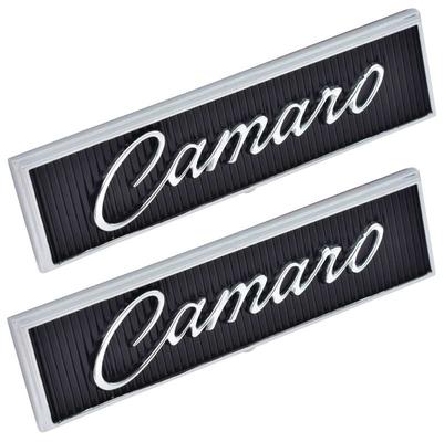 1968-69 Camaro; Camaro Door Panel Emblem; with Script Lettering; Pair; GM Licensed