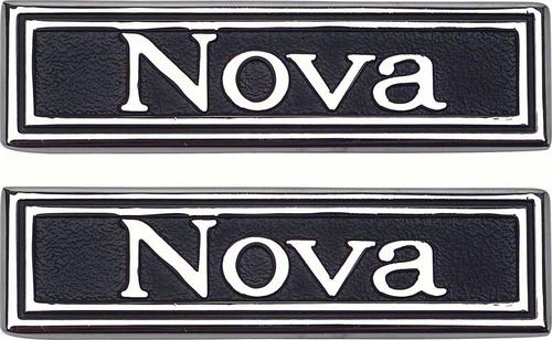 1969-72 Nova; Door Panel Emblems; with Custom Interior ; Pair
