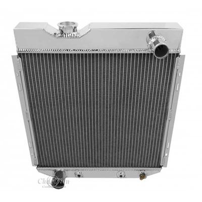 1964-66 Mustang, 1960-65 Falcon, Comet, Ranchero; 5.0L Conversion; Champion Aluminum 2-Row Radiator; Polished Finish
