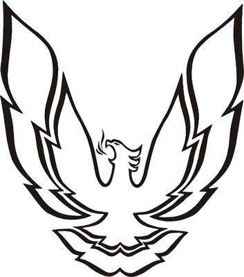 1982-84 Trans-Am, 1985-86 Firebird 6 Black Hood Bird Decal