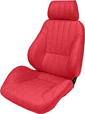 Procar Rally Recliner Bucket Seat With Headrest; Vinyl; Left/Driver; Red