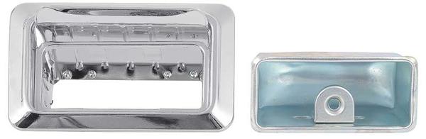 1967-76 GM; Rear Quarter Ash Tray Assembly; with Ribbed Lid; Chrome; Various Models; Each