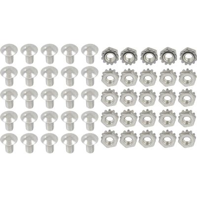 1955-67 Grill Installation Rivet Head Bolt with Nut; set of 25; Stainless Steel; Various Models