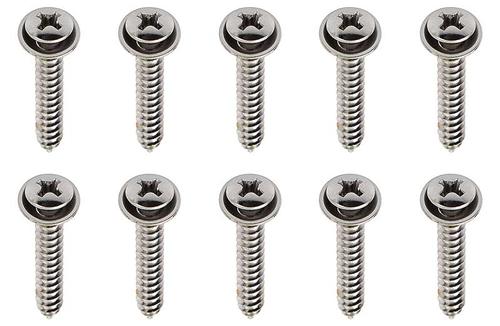 Universal Screw Set; Chrome with integral Washer; #8 x 1; Set of 10; Various Models