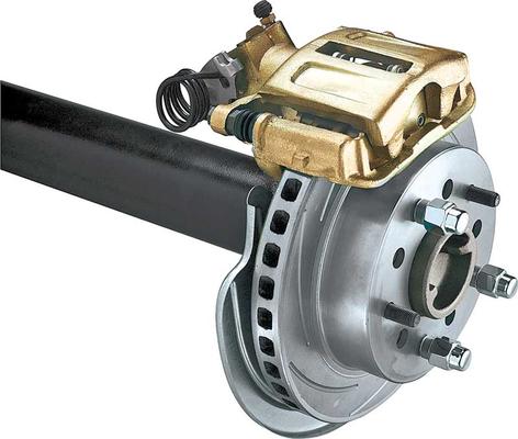 1965-72 Chrysler 8-3/4 & 9-1/4 Rear End w/ 2-Piece Axles; SSBC-USA Standard Rear Disc Brake Conversion Kit w/ Parking Brake; Plain Rotors; Silver