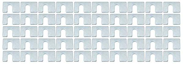 Body Shims 1/8 Thick, 1-1/4 x 1-1/8 With Offset 1/2 Bolt Slot. Zinc Plated, 50 Piece Set