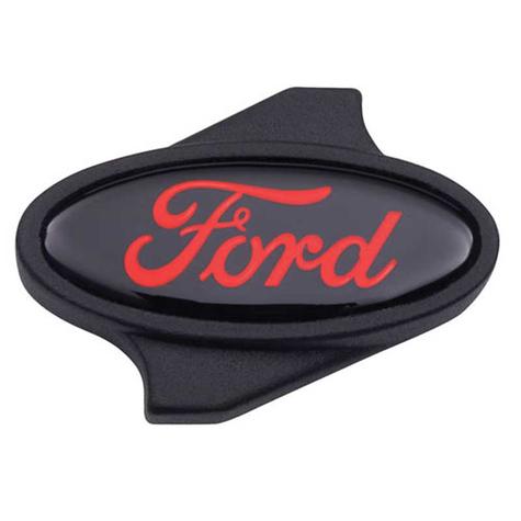 Ford Racing Air Cleaner Center Nut w/ Black Crinkle Finish - Black / Red Ford Emblem