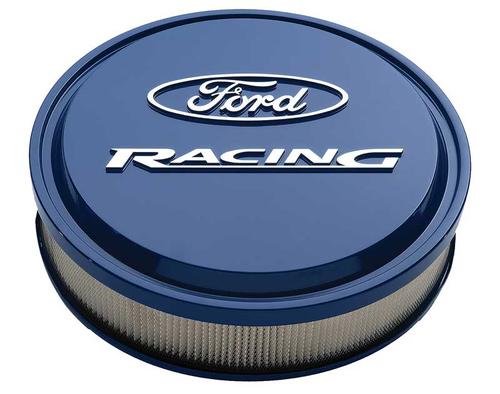 Ford Racing Slant Edge Air Cleaner - Blue w/ Raised Milled Emblem