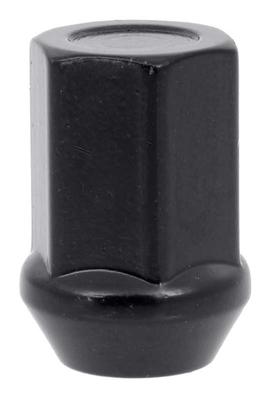 M12-1.50 Lug Nut Flat Top Capped - 19mm Hex Head, 32.5mm Length - Black
