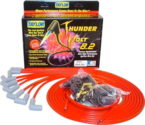 Red Taylor Thunder Volt 8.2MM Universal Fit 8 Cylinder Ignition Wire Set with 90° Plug Boots