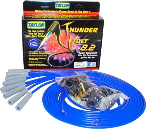 Blue Taylor Thunder Volt 8.2MM Universal Fit 8 Cylinder Ignition Wire Set with 180° Plug Boots