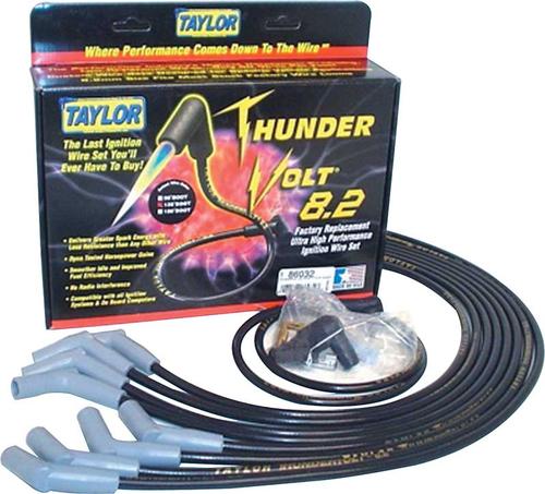 Black Taylor Thunder Volt Big Block w/HEI Over Valve Cover Ignition Wire Set w/135° Plug Boots