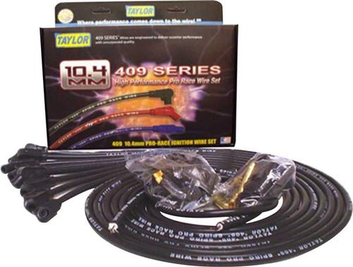 Universal Fit V8 Black Taylor 409 Pro Race Ignition Wire Set with 135° Plug Boots