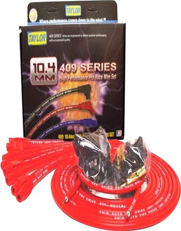 Universal Fit V8 Red Taylor 409 Pro Race Ignition Wire Set with 180° Plug Boots