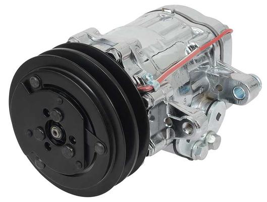 Sanden 706 Style Peanut A/C Compressor w/ 2-Groove V-Belt Clutch Pulley - Chrome Finish - SD7B10