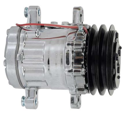 Sanden 706 Style Peanut A/C Compressor w/ 2-Groove V-Belt Clutch Pulley - Chrome Finish - SD7B10