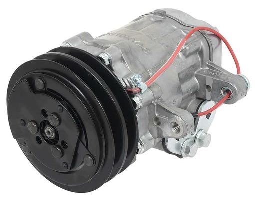 Sanden 706 Style Peanut A/C Compressor w/ 2-Groove V-Belt Clutch Pulley - Natural Finish - SD7B10