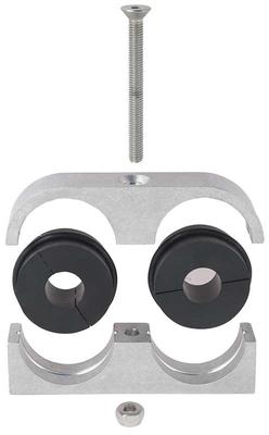Alter Ego 1562 Series; Insulated Billet Aluminum Line Clamp; 2 Hole; 1/2 to 1-1/8 OD