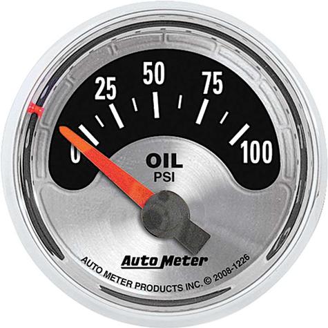 Auto Meter American Muscle Series 2-1/16 Short Sweep 0-100 PSI Electric Oil Pressure Gauge