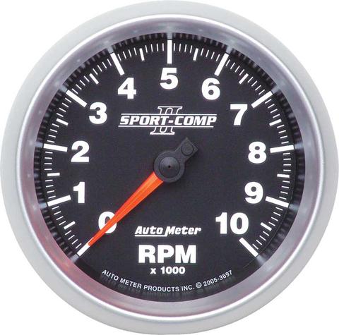 Auto Meter Sport Comp II 3-3/8 Full Sweep 10,000 RPM In Dash Tachometer