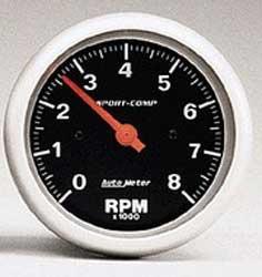 Auto Meter Sport Comp Series 3-3/8 Full Sweep 8,000 RPM In-Dash Tachometer