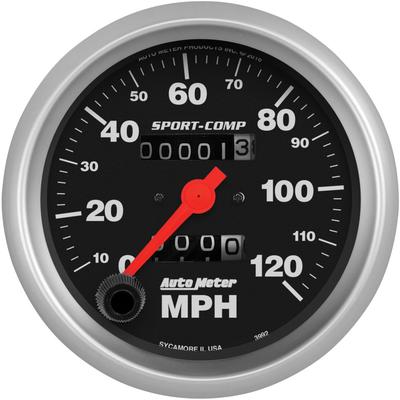 Auto Meter Sport Comp Series 3-3/8 120 MPH Mechanical Speedometer