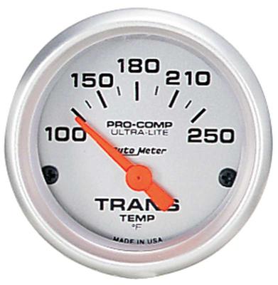 Auto Meter Ultra-Lite Series 2-1/16 Short Sweep 100º-250º F Electric Transmission Temperature Gauge