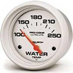 Auto Meter Ultra-Lite Series 2-5/8 Short Sweep 100º-250º F Electric Water Temperature Gauge