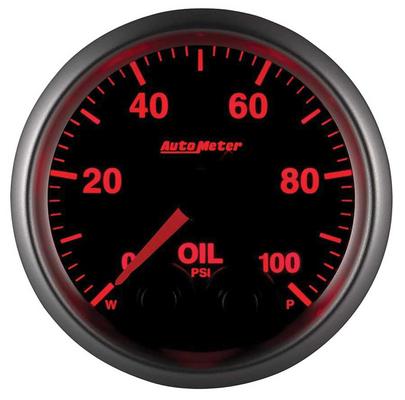 AutoMeter Elite Series 2-1/16 Electronic Oil Pressure Gauge - 1-100 PSI - with Peak and Warning