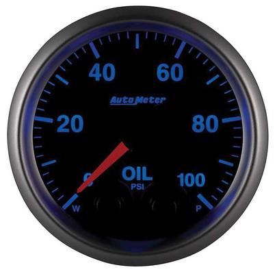 AutoMeter Elite Series 2-1/16 Electronic Oil Pressure Gauge - 1-100 PSI - with Peak and Warning