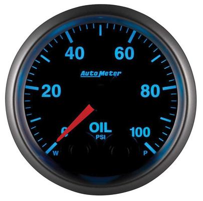 AutoMeter Elite Series 2-1/16 Electronic Oil Pressure Gauge - 1-100 PSI - with Peak and Warning