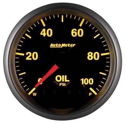 AutoMeter Elite Series 2-1/16 Electronic Oil Pressure Gauge - 1-100 PSI - with Peak and Warning