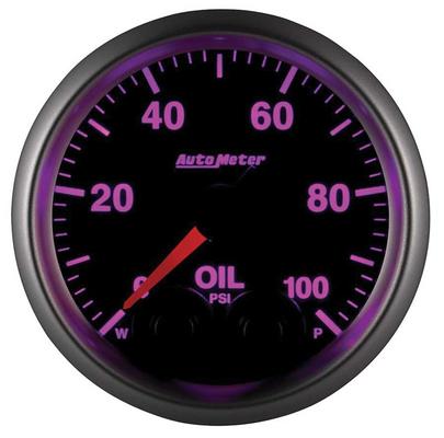 AutoMeter Elite Series 2-1/16 Electronic Oil Pressure Gauge - 1-100 PSI - with Peak and Warning