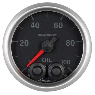 AutoMeter Elite Series 2-1/16 Electronic Oil Pressure Gauge - 1-100 PSI - with Peak and Warning
