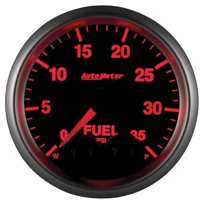 AutoMeter Elite Series 2-1/16 Electronic Fuel Pressure Gauge - 1-35 PSI - w/ Peak & Warning