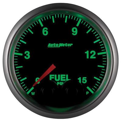 AutoMeter Elite Series 2-1/16 Electronic Fuel Pressure Gauge - 1-15 PSI - w/ Peak & Warning