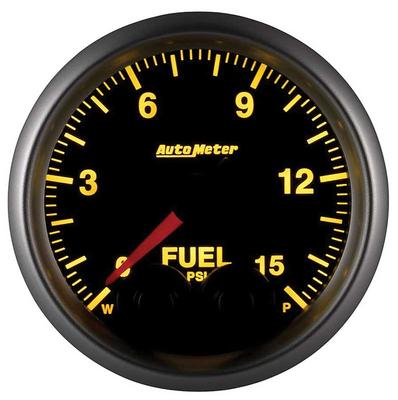 AutoMeter Elite Series 2-1/16 Electronic Fuel Pressure Gauge - 1-15 PSI - w/ Peak & Warning