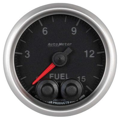 AutoMeter Elite Series 2-1/16 Electronic Fuel Pressure Gauge - 1-15 PSI - w/ Peak & Warning