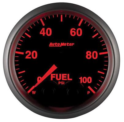 AutoMeter Elite Series 2-1/16 Electronic Fuel Pressure Gauge - 0-100 PSI - w/ Peak & Warning