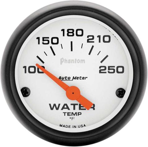 Auto Meter Phantom Series 2-1/16 Short Sweep 100º-250º Electric Water Temperature Gauge