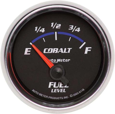 Auto Meter Cobalt Series 2-1/16 Short-Sweep 15-160 OHM Electric Fuel Level Gauge