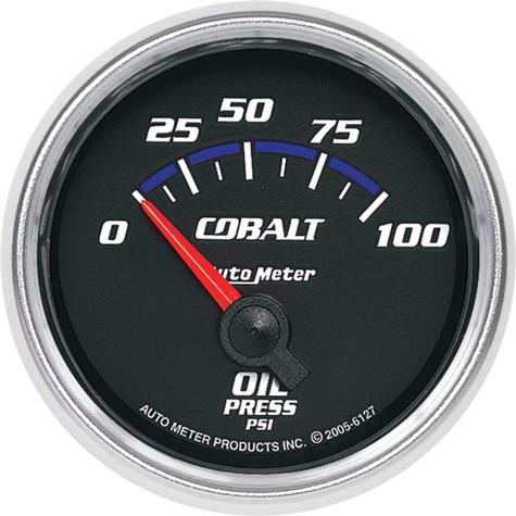Auto Meter Cobalt Series 2-1/16 Short Sweep 0-100 PSI Electric Oil Pressure Gauge