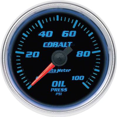 Auto Meter Cobalt Series 2-1/16 Full Sweep 0-100 PSI Electric Oil Pressure Gauge