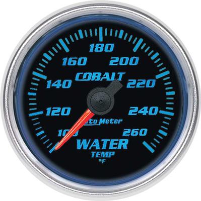 Auto Meter Cobalt Series 2-1/16 Full Sweep 100º-260º F Electric Water Temperature Gauge