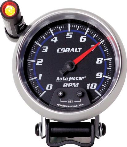 Auto Meter Cobalt 3-3/4 10,000 RPM Mini-Monster Pedestal Mount Tachometer with LED Shift Light