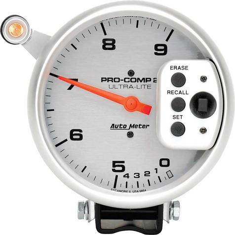 Auto Meter Ultra-Lite 5 9,000 RPM Pedestal Mount Tachometer with Dual Range Shift Light and Memory