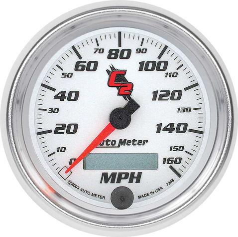 Auto Meter C2 Series 3-3/8 Programmable 160 MPH Electric Speedometer