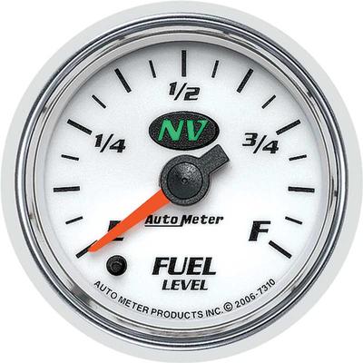 Auto Meter NV Series 2-1/16 0-280 OHM Electric Full-Sweep Programmable Fuel Level Gauge