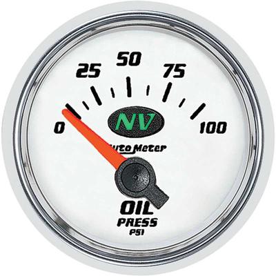 Auto Meter NV Series 2-1/16 Short Sweep 0-100 PSI Electric Oil Pressure Gauge
