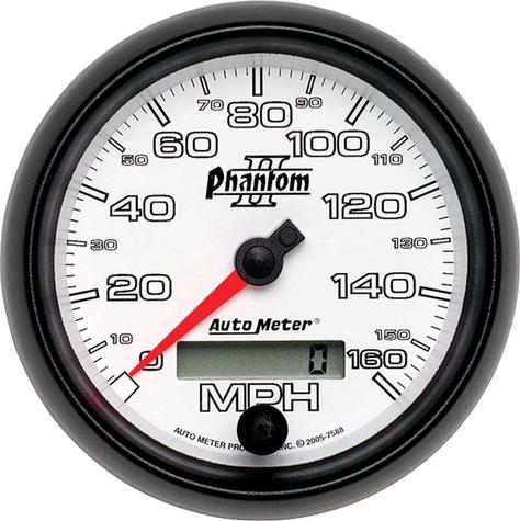 Auto Meter Phantom II Series 3-3/8 Programmable 160 MPH Electric Speedometer